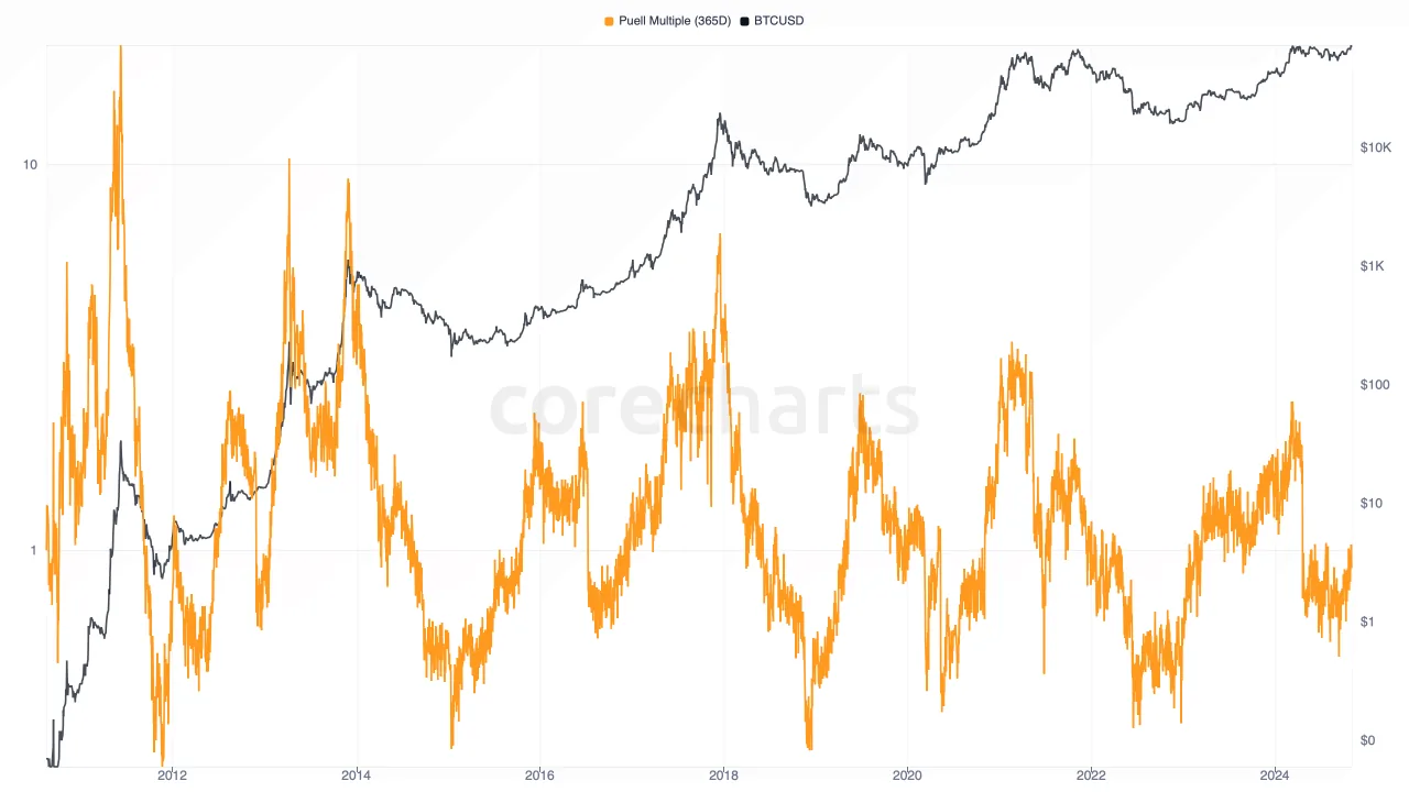 Puell Multiple (365D) metric preview